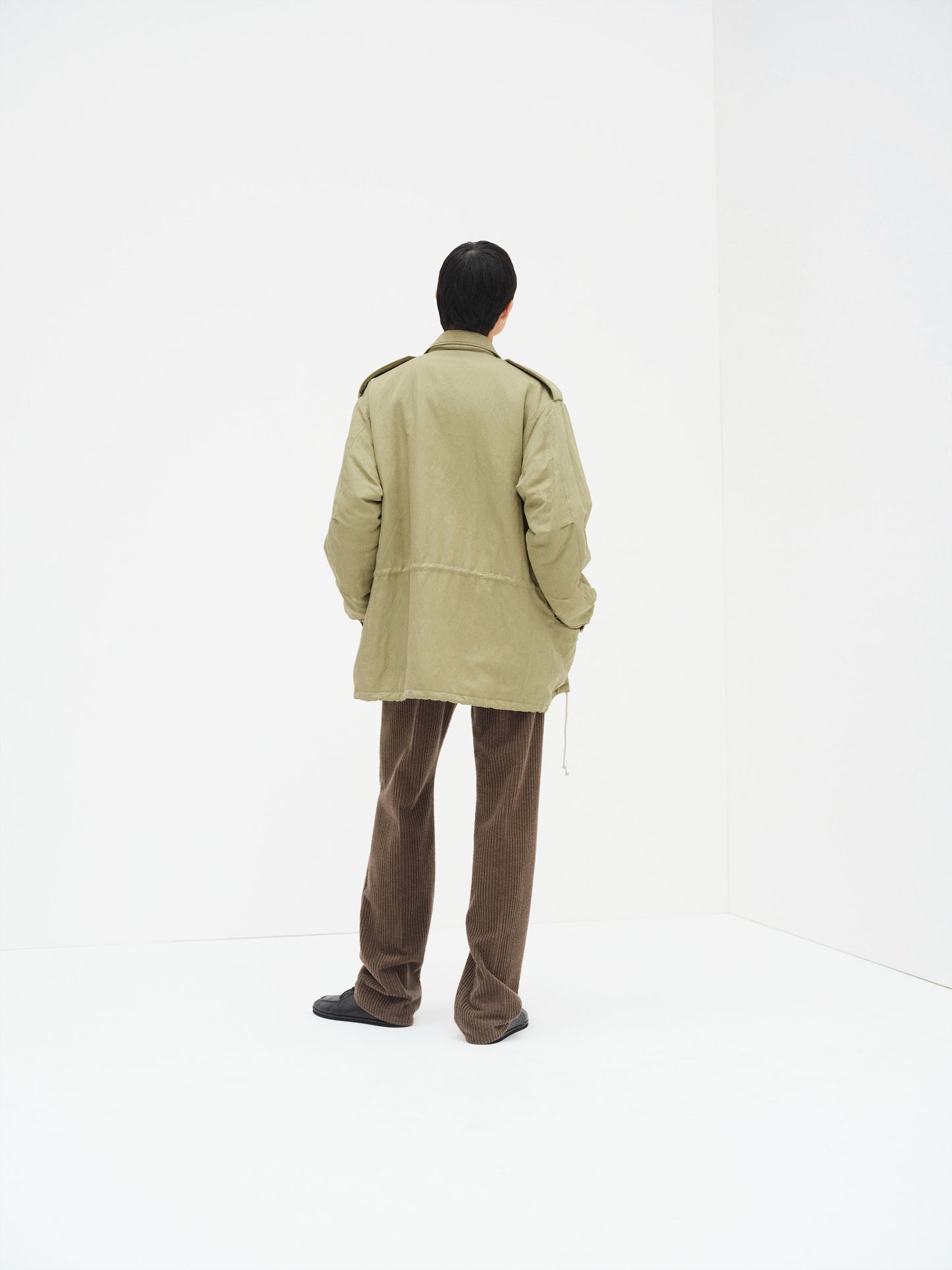 AURALEE 26AW BRUSHED SILK LINEN SATIN PADDED MILITARY BLOUSON
