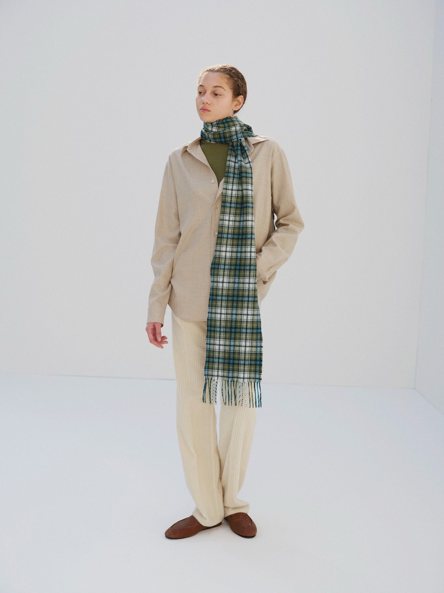 AURALEE 26AW CASHMERE CHECK LONG STOLE