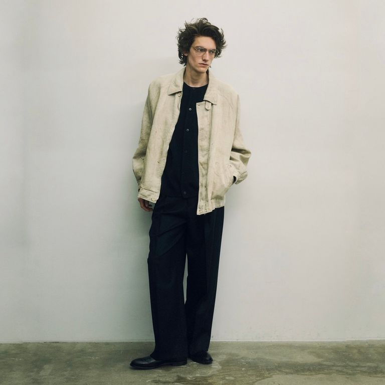 ssstein 25AW Heavy Linen Herringbone Zip Jacket