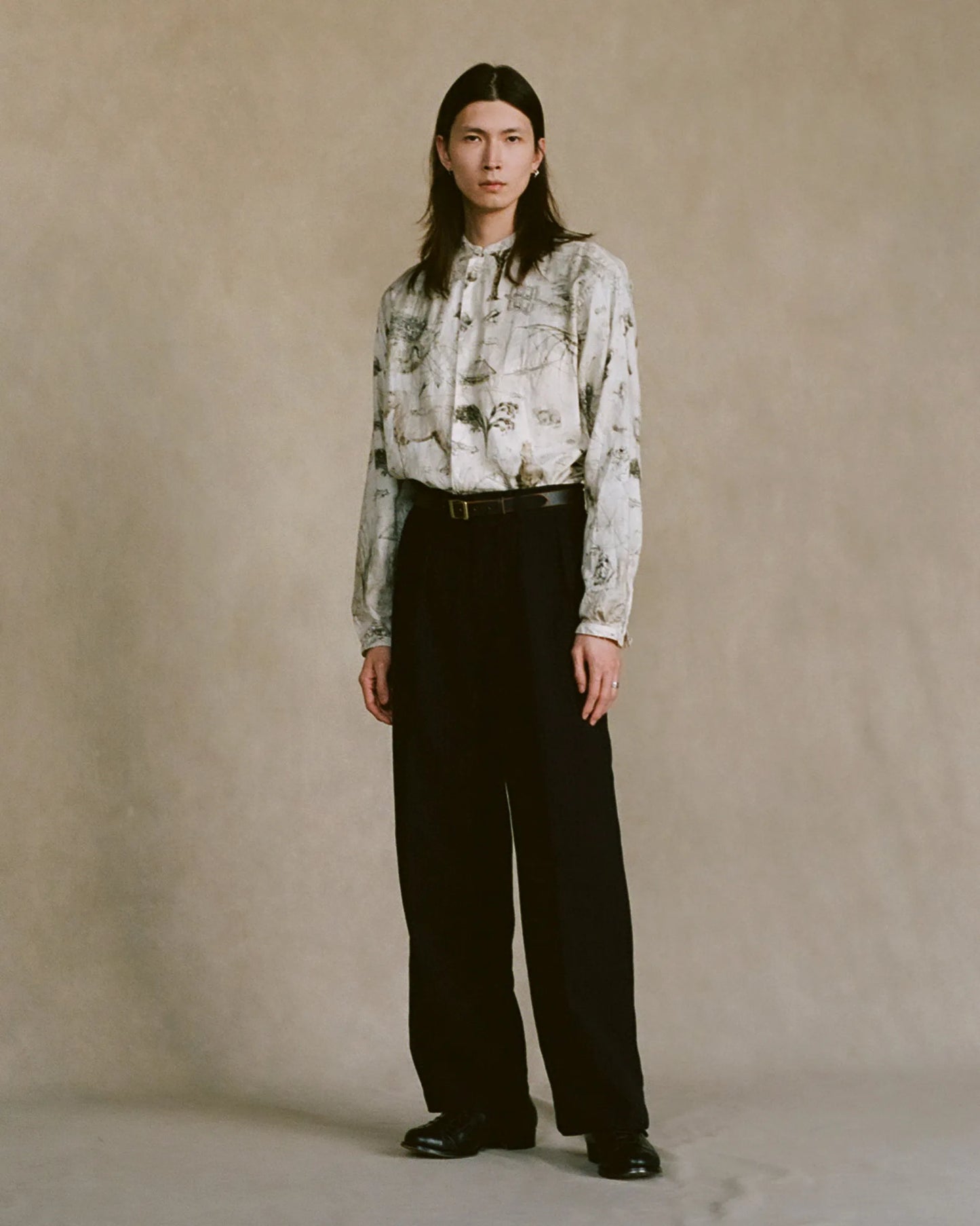 NICENESS 25AW V.CHAD / Printed Narrow Collar Shirt Jacket