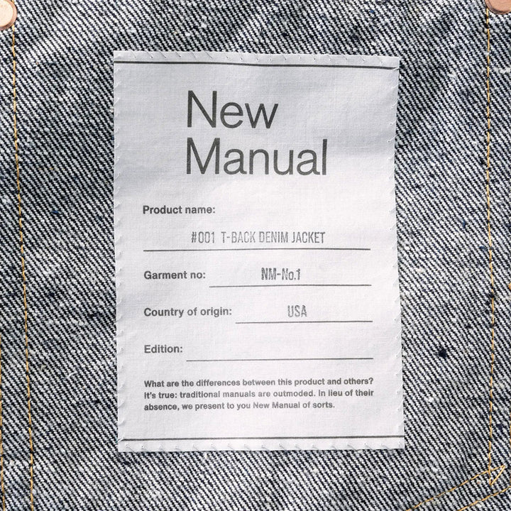 New Manual / #001 T-BACK DENIM JACKET ONE WASHED
