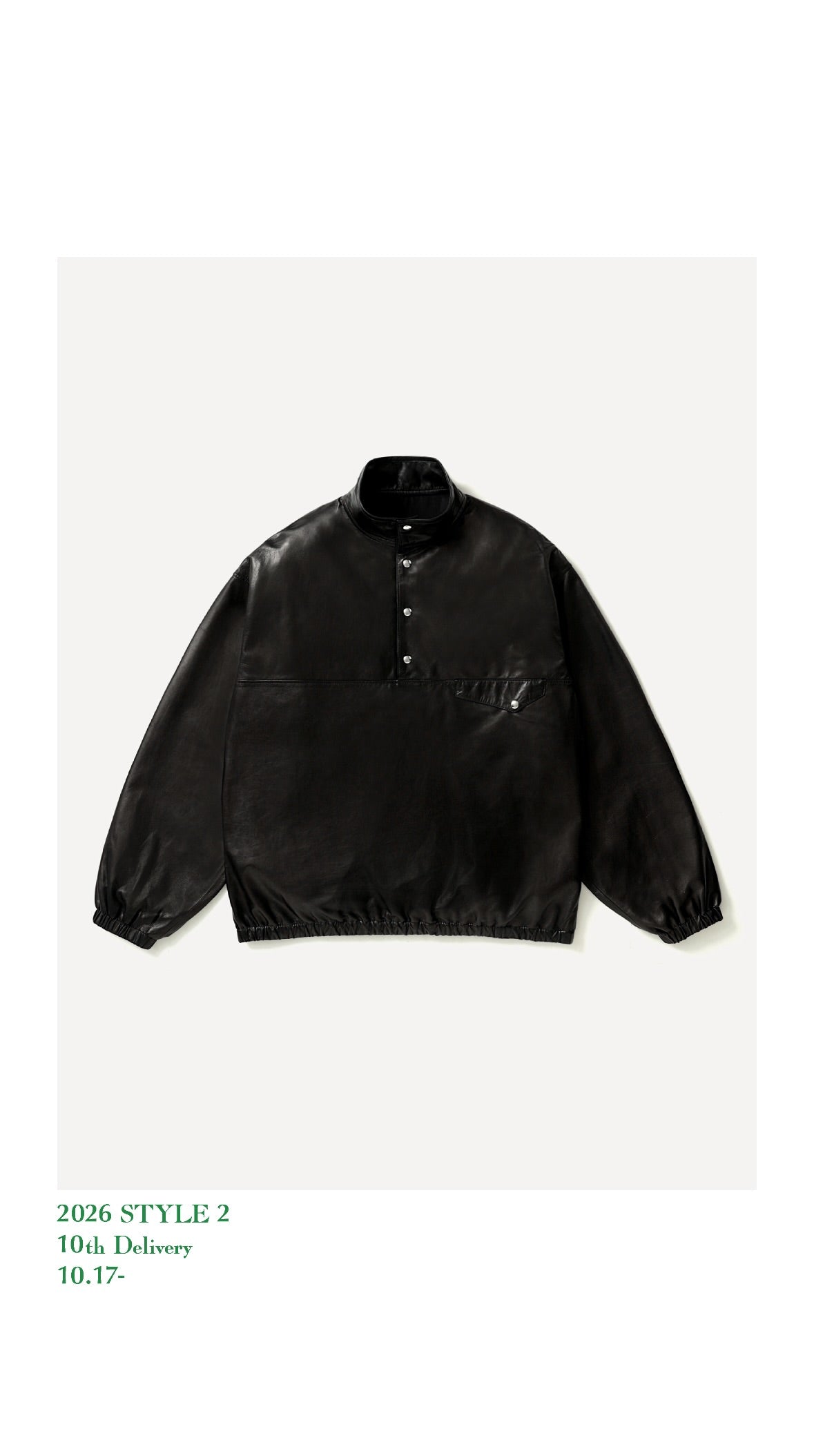A.PRESSE 26AW Leather Pullover Snap Shirt