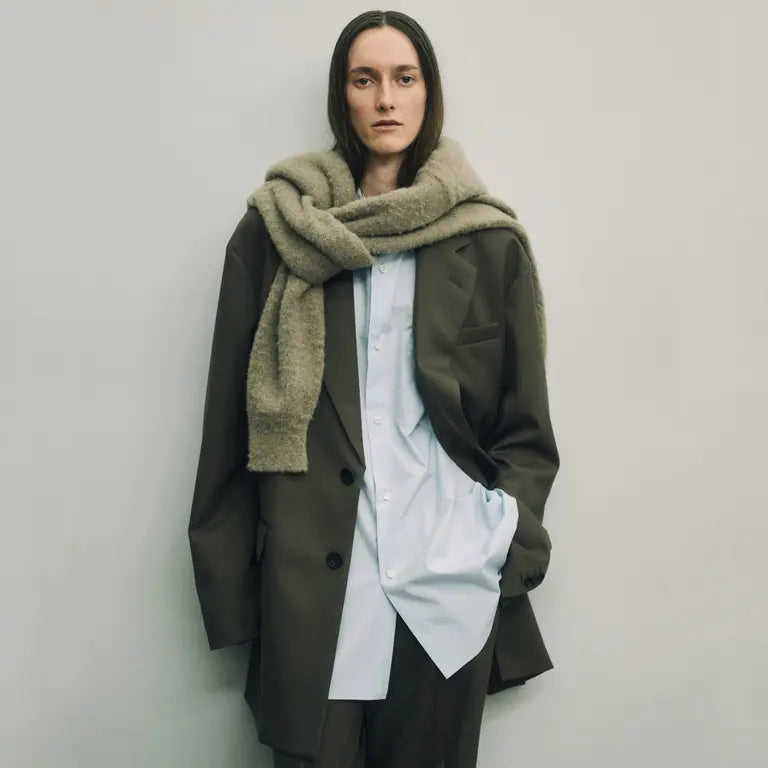 ssstein 25AW Suvin Cotton Oversized Regular Collar Shirt