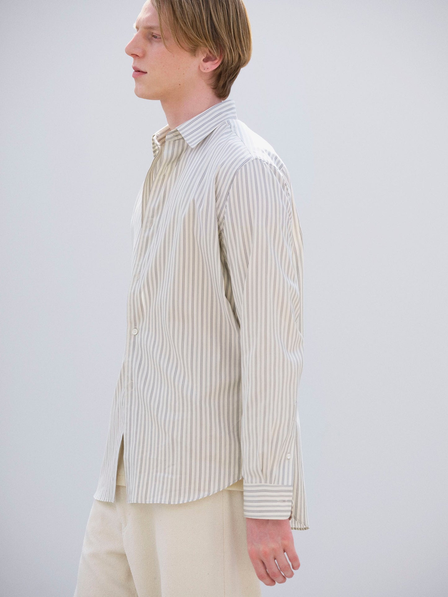 AURALEE 26AW COTTON SILK STRIPE SHIRT