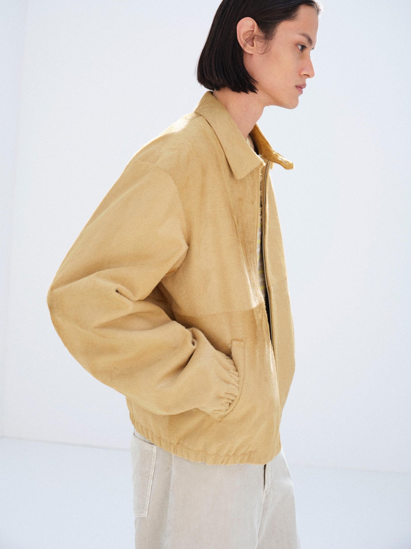 AURALEE 26SS CALF HAIR ZIP BLOUSON