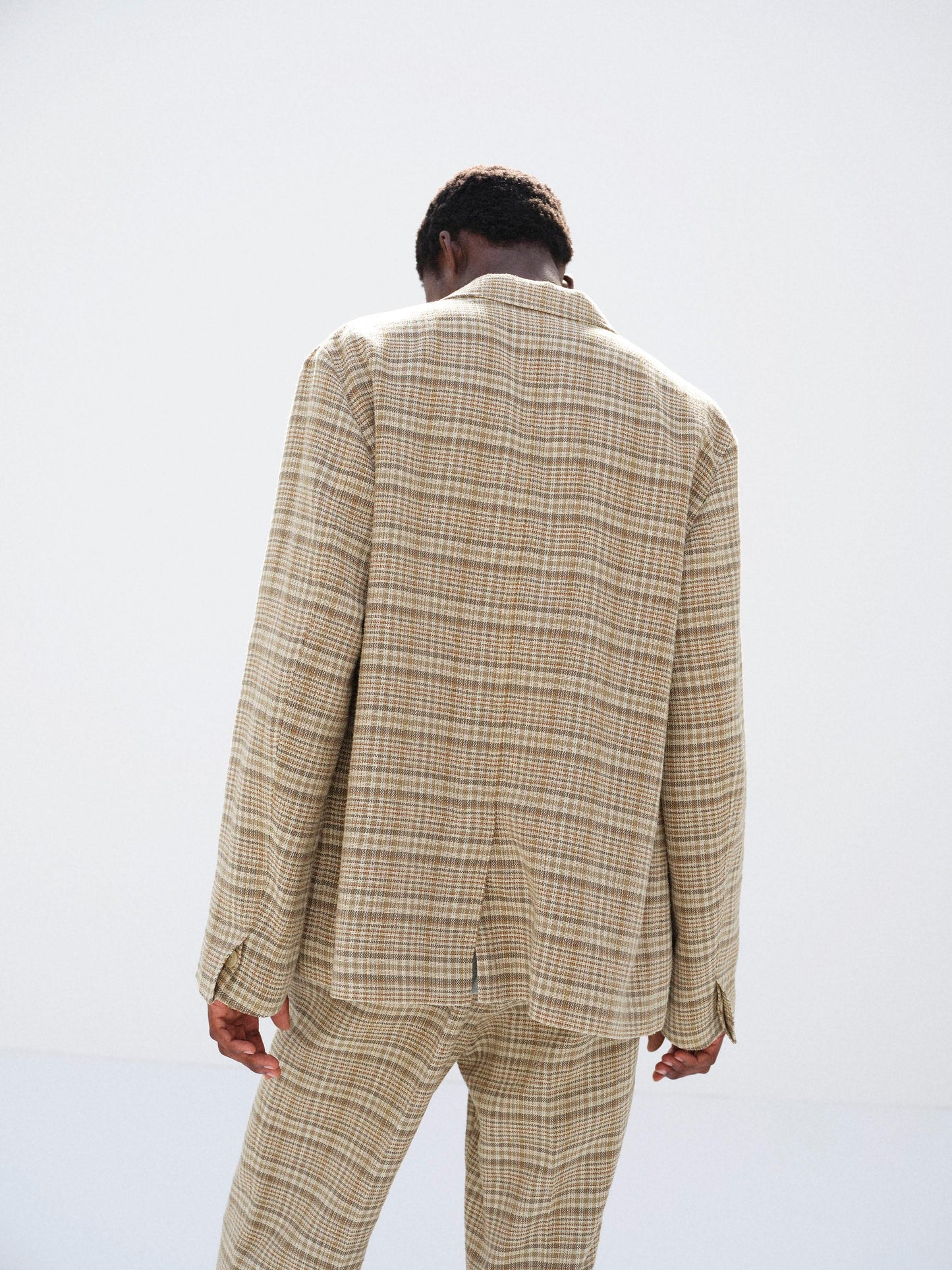 AURALEE 26SS SILK LINEN NEP CHECK JACKET