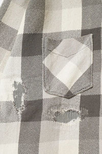 BOWWOW 25AW DAMAGED AND STAINED FLANNEL SHIRT
