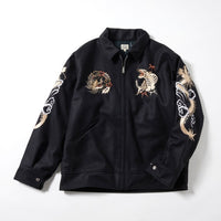 GOLD / WOOL MELTON SOUVENIR JACKET “TIGER HEAD“