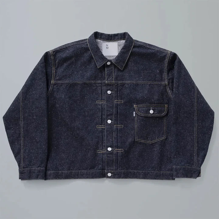 New Manual / #023 LV T-BACK DENIM JACKET BLEACH ONE WASHED