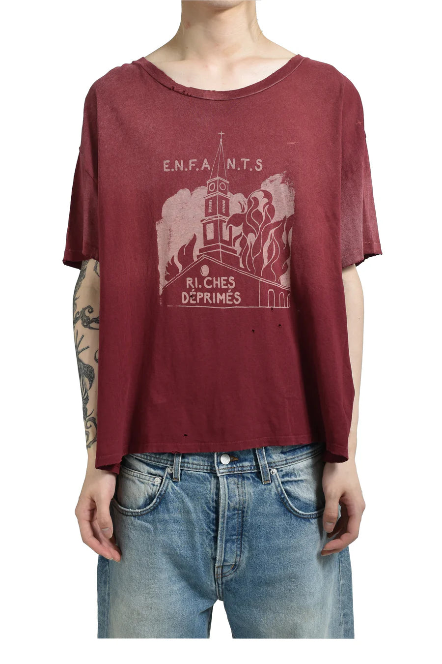 ENFANTS RICHES DÉPRIMÉS / BURNING CHURCH T-SHIRT