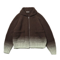 AURALEE 26AW WOOL LOW-GAUGE KNIT ZIP COWICHAN