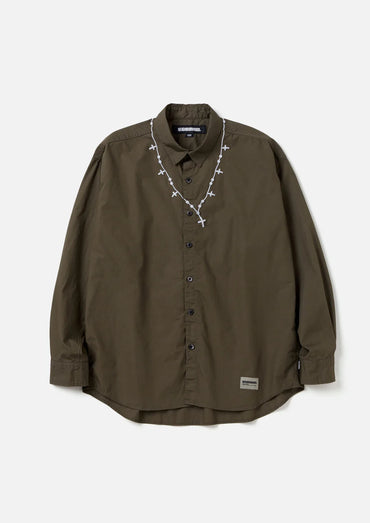 NEIGHBORHOOD 24AW CROSS EMBROIDERY SHIRT LS