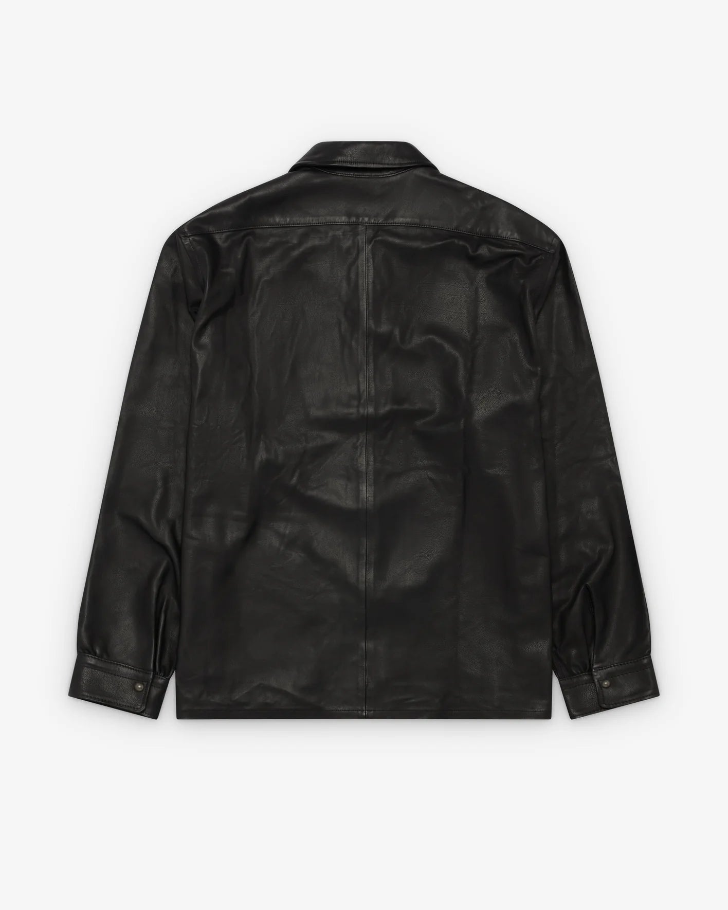 A.PRESSE 26SS Leather Open Collar Shirt