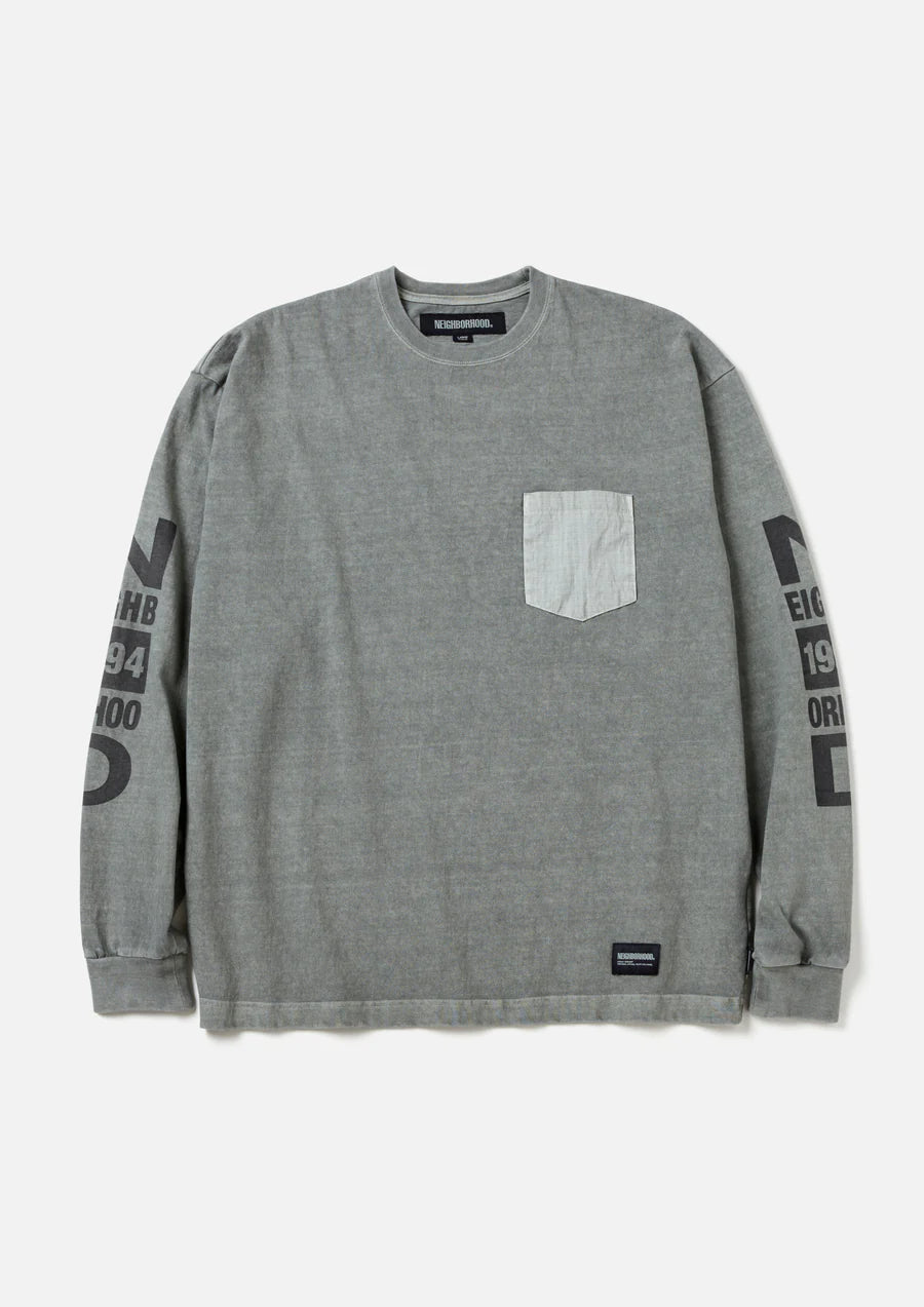 NEIGHBORHOOD 24AW PIGMENT DYED CREWNECK LS