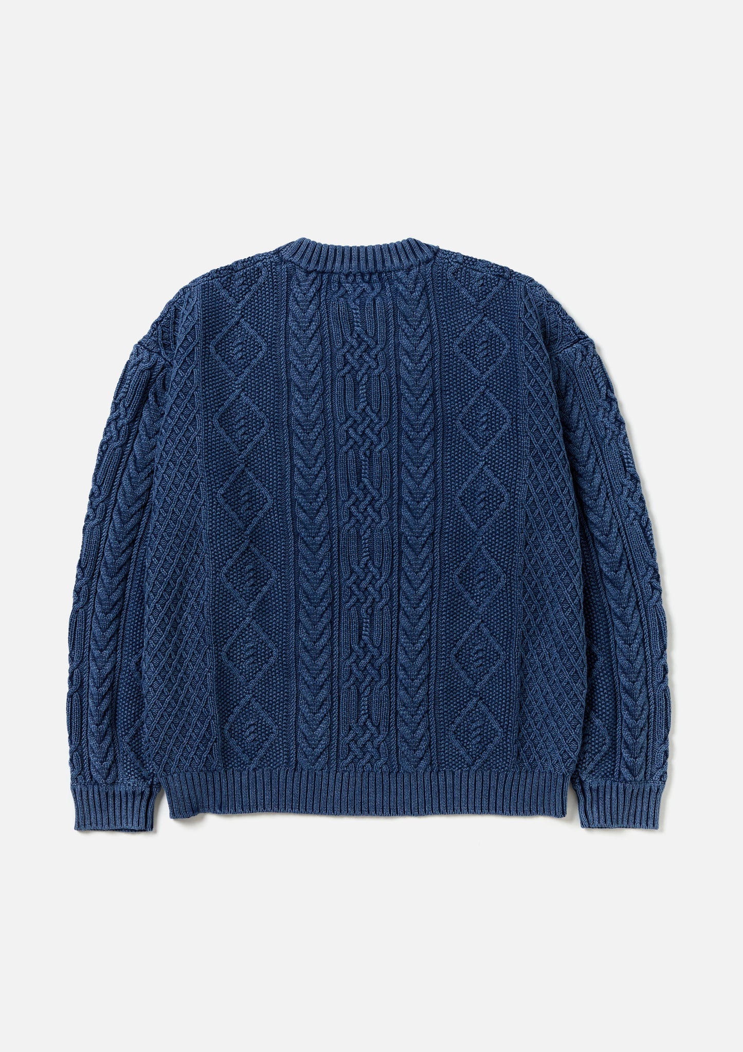 NEIGHBORHOOD 24AW WASHED CREWNECK CABLE SWEATER