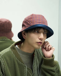 KIJIMA TAKAYUKI / PLAIN & CHECK REVERSIBLE BUCKET/6PANEL HAT(No.MYYY262812)