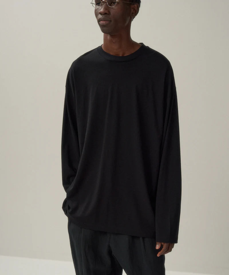ATON 26AW ROYAL WOOL JERSEY | LOOSE FIT LONG SLEEVE T-SHIRT