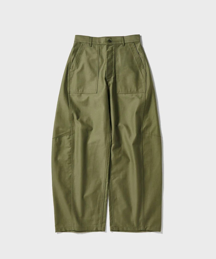 HYKE 25AW BACK SATIN BARREL-LEG PANTS