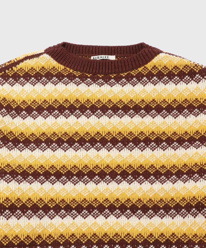 AURALEE 25AW CASHMERE JACQUARD KNIT P/O