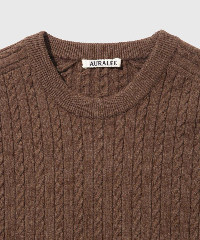 AURALEE 25AW SUPER FINE WOOL ARAN KNIT P/O