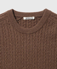 AURALEE 25AW SUPER FINE WOOL ARAN KNIT P/O