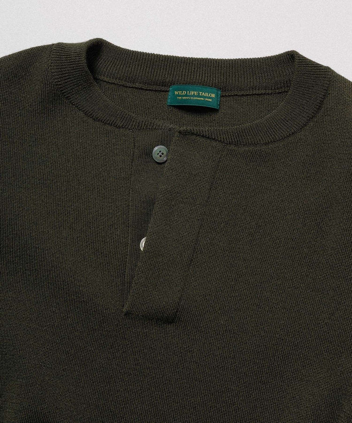WILD LIFE TAILOR / HENLEY NECK LS KNIT