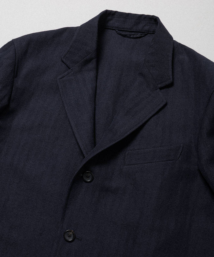 WILD LIFE TAILOR / WOOL LINEN HERRINGBONE BLAZER