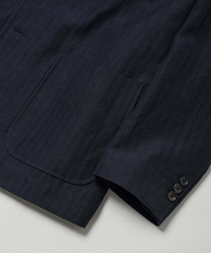 WILD LIFE TAILOR / WOOL LINEN HERRINGBONE BLAZER