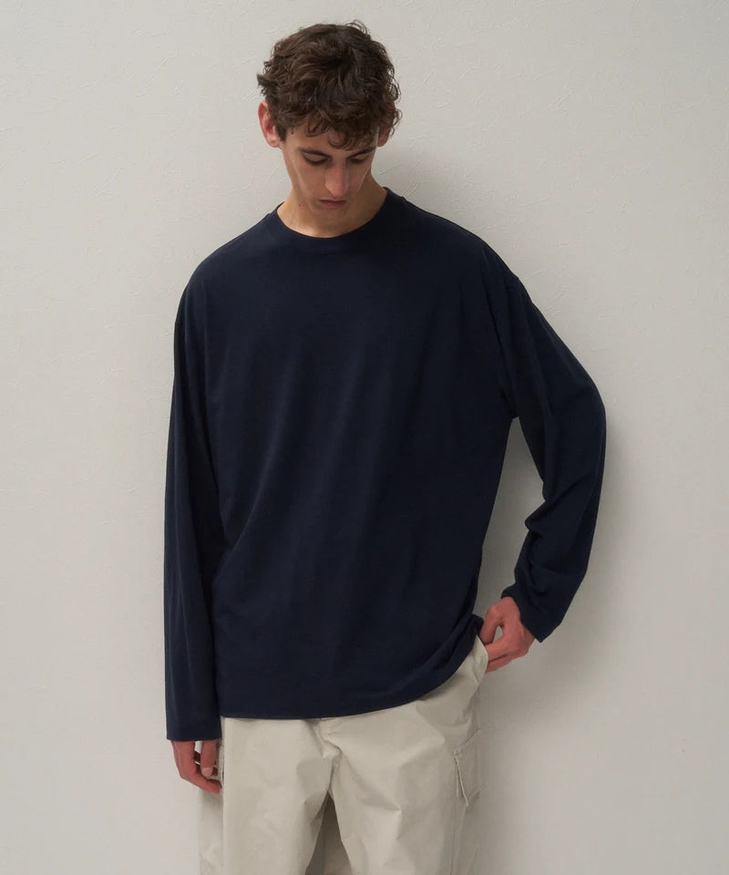 ATON 26AW ROYAL WOOL JERSEY | LOOSE FIT LONG SLEEVE T-SHIRT