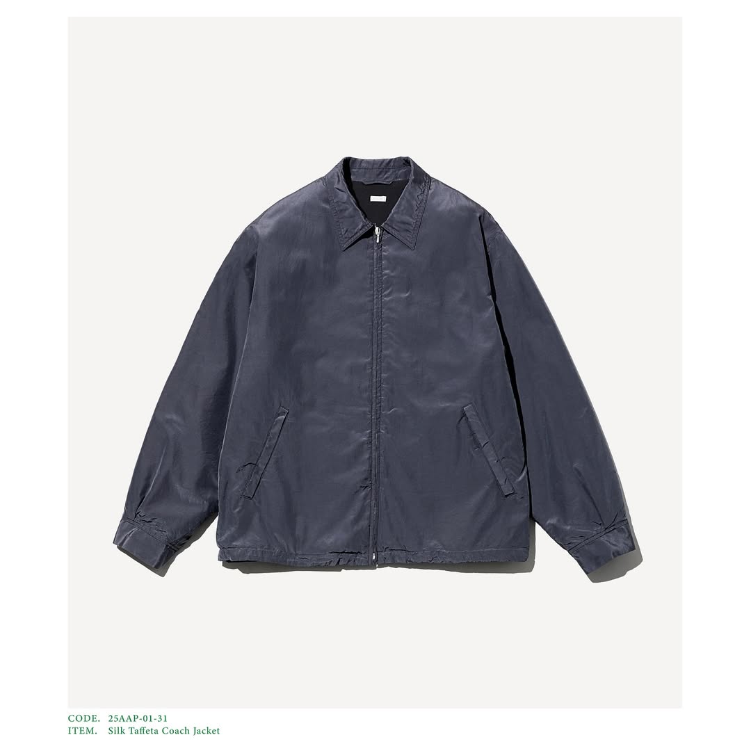 A.PRESSE 25AW Silk Taffeta Coach Jacket