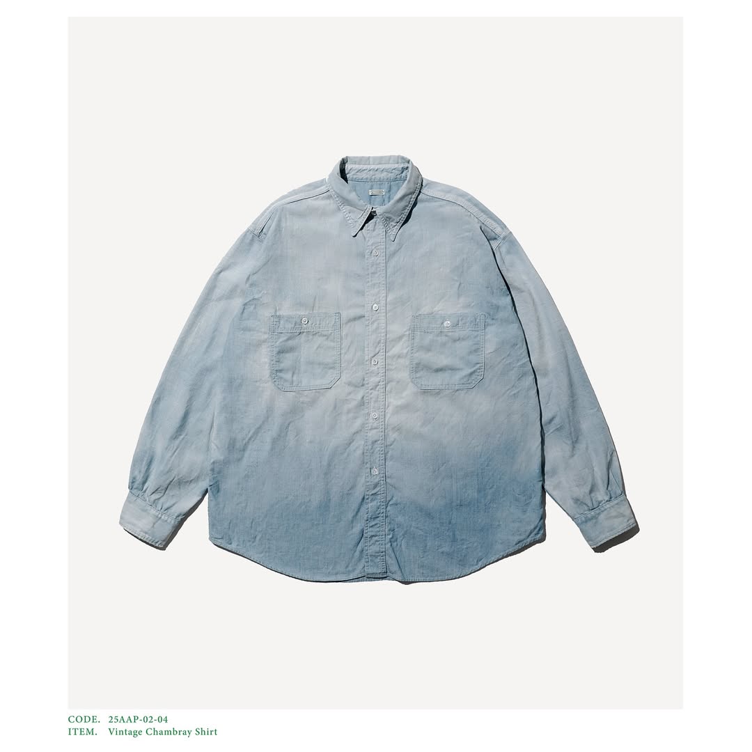 A.PRESSE 25AW Vintage Chambray Shirt