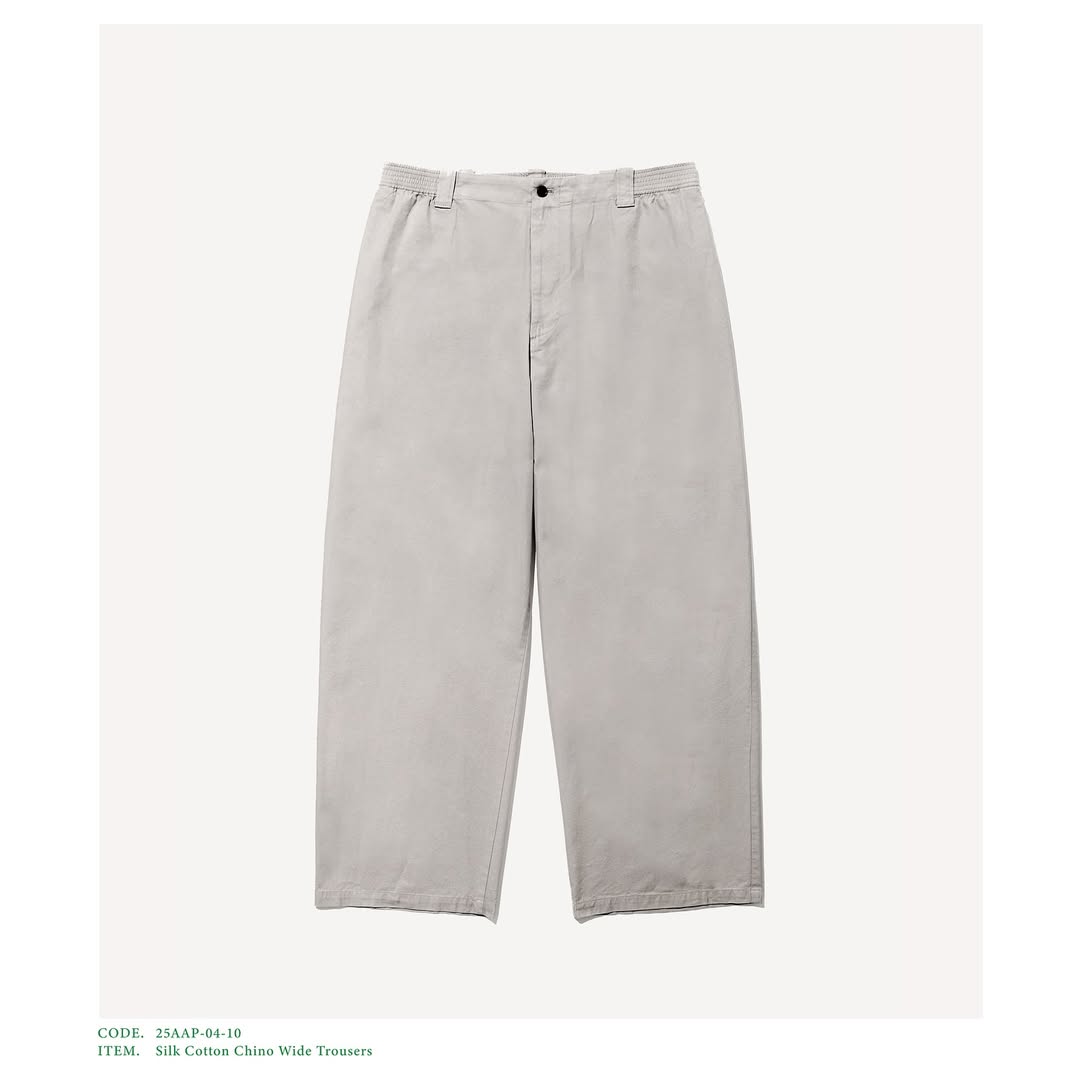 A.PRESSE 25AW Silk Cotton Chino Wide Trousers