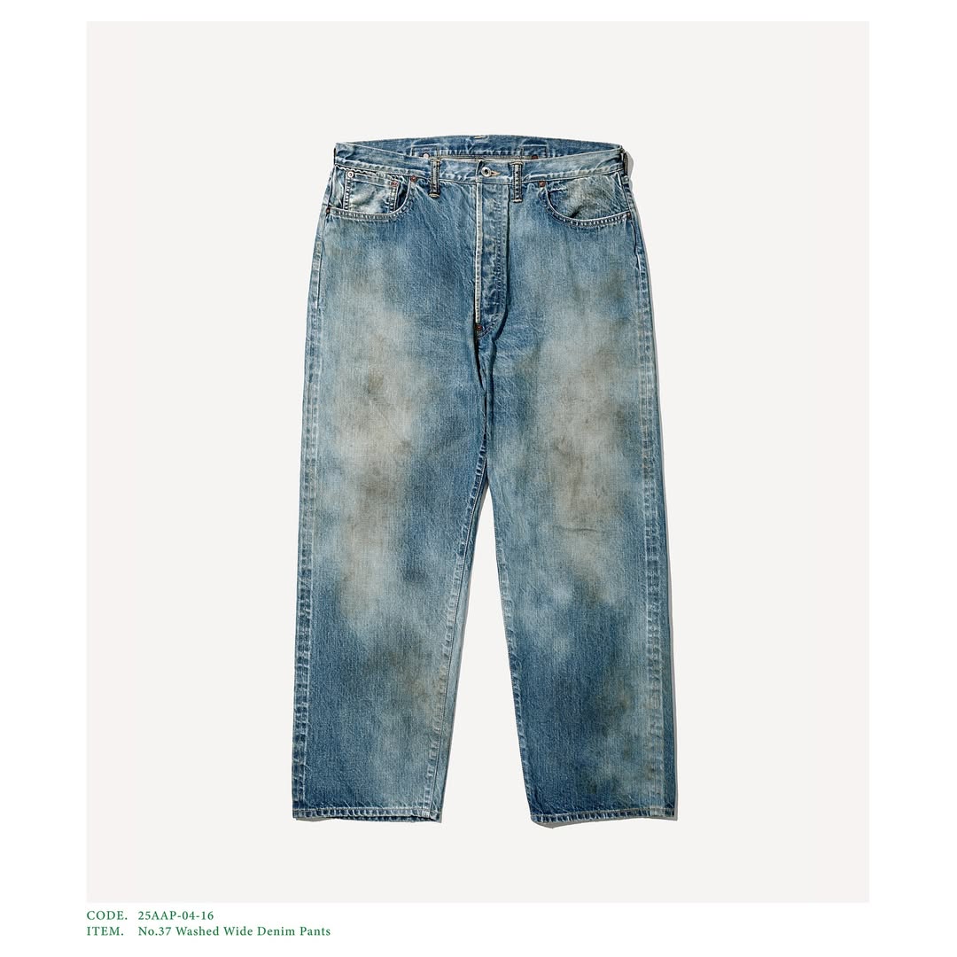 A.PRESSE 25AW No.37 Washed Wide Denim Pants