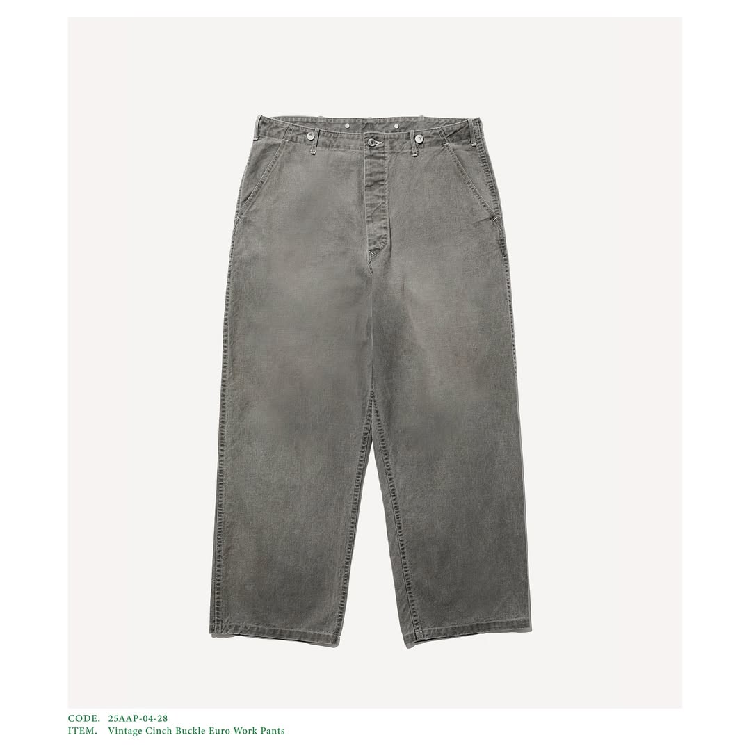 A.PRESSE 25AW Vintage Cinch Buckle Euro Work Pants