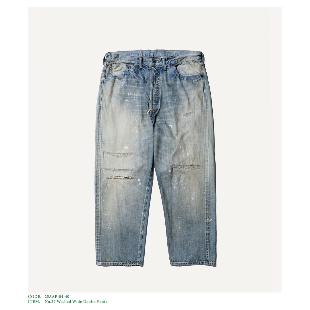 A.PRESSE 25AW No.37 Washed Wide Denim Pants