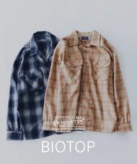 PENDLETON for BIOTOP / OPEN COLLAR SHIRT