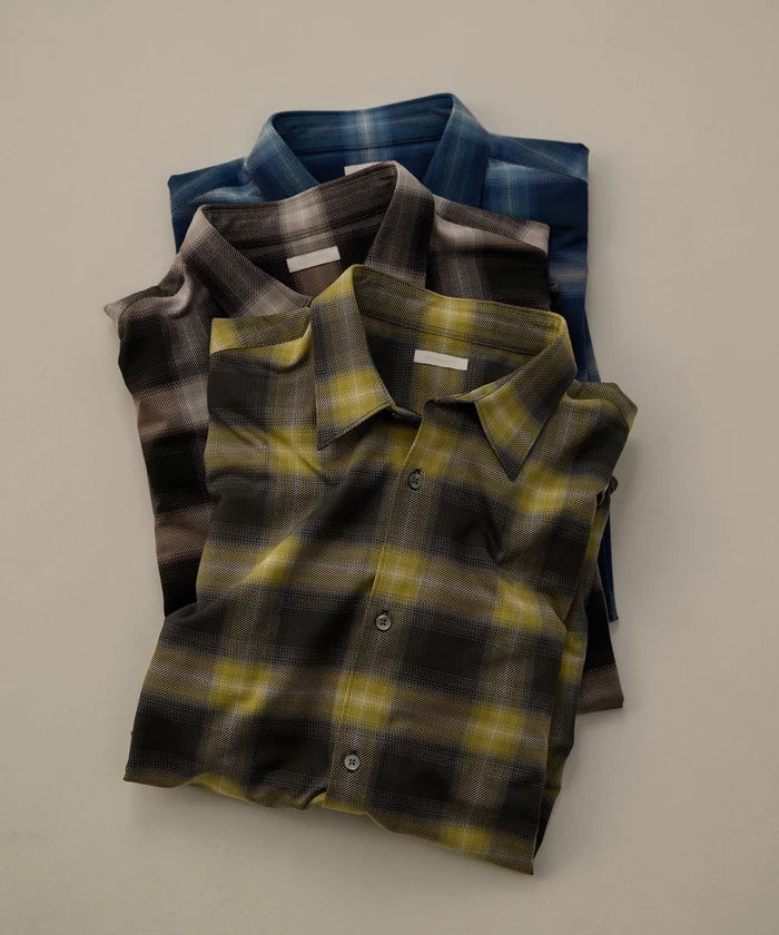 KANEMASA PHIL. for ADAM ET ROPE' / 28G Ombre Check Modest Shirt