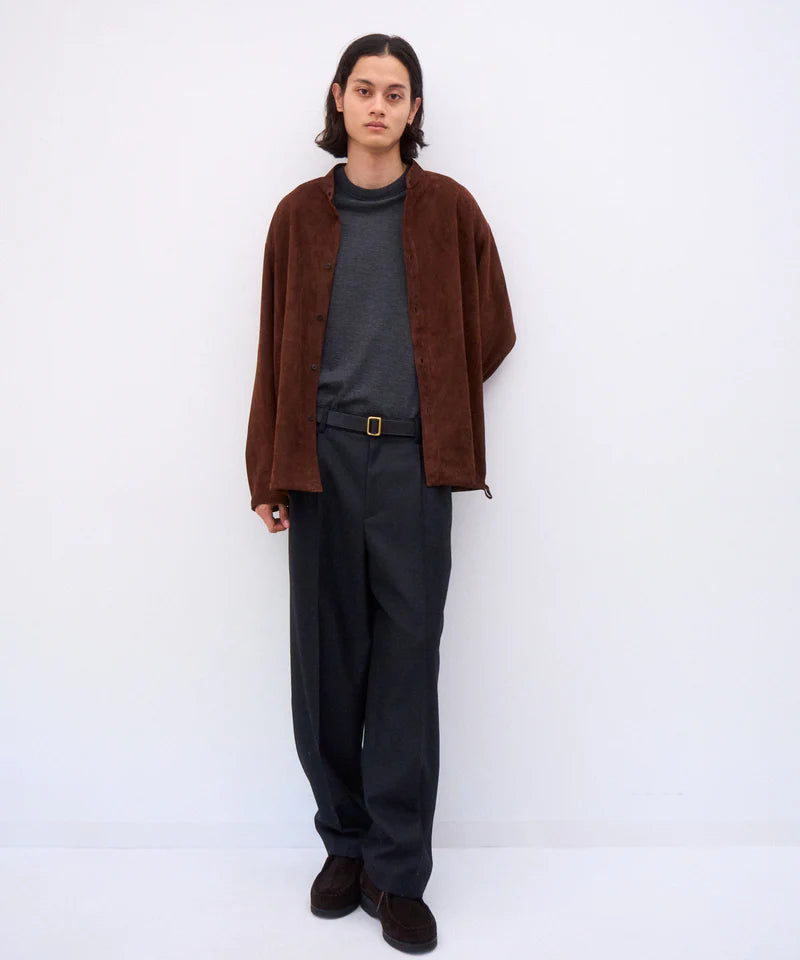 ATON 26AW LAMB SUEDE | BAND COLLAR SHIRT