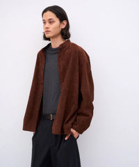 ATON 26AW LAMB SUEDE | BAND COLLAR SHIRT