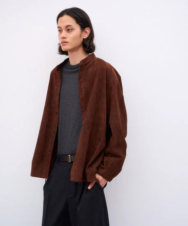 ATON 26AW LAMB SUEDE | BAND COLLAR SHIRT