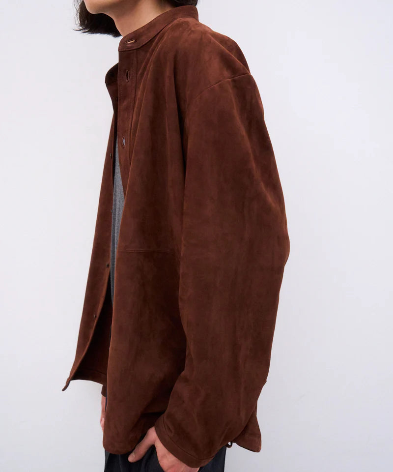 ATON 26AW LAMB SUEDE | BAND COLLAR SHIRT