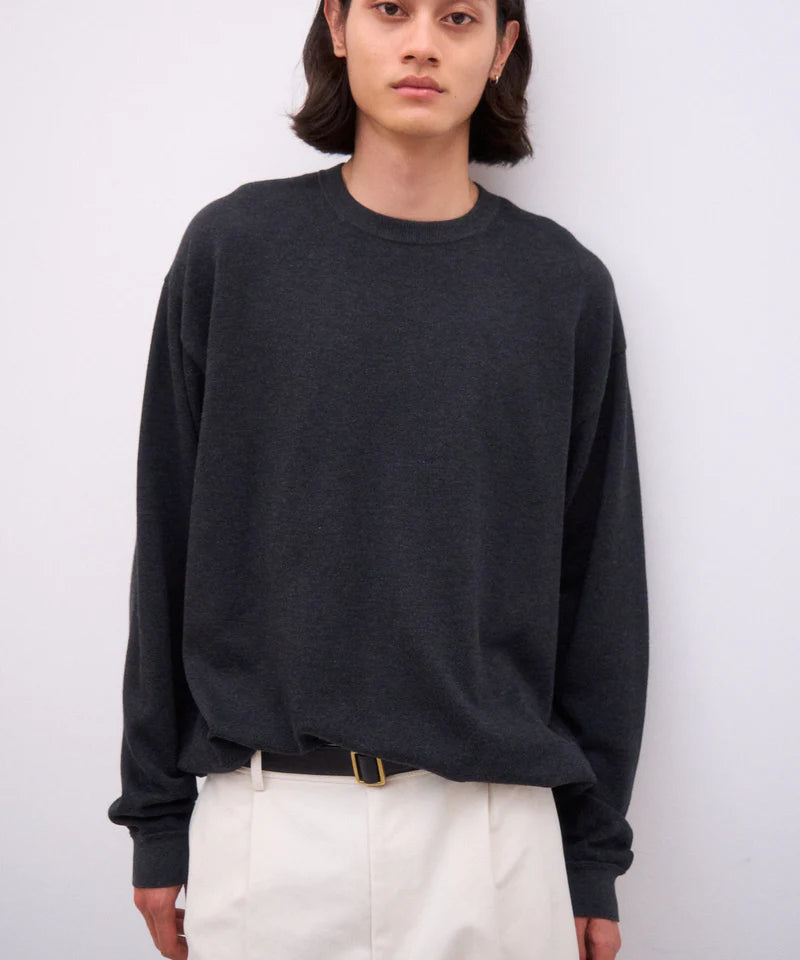 ATON 26AW COTTON CASHMERE JACQUARD | CREW NECK SWEATER