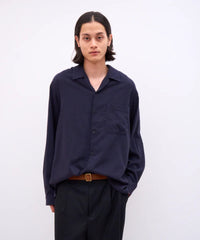 ATON 26AW WOOL RAYON WASHER | OPEN COLLAR SHIRT