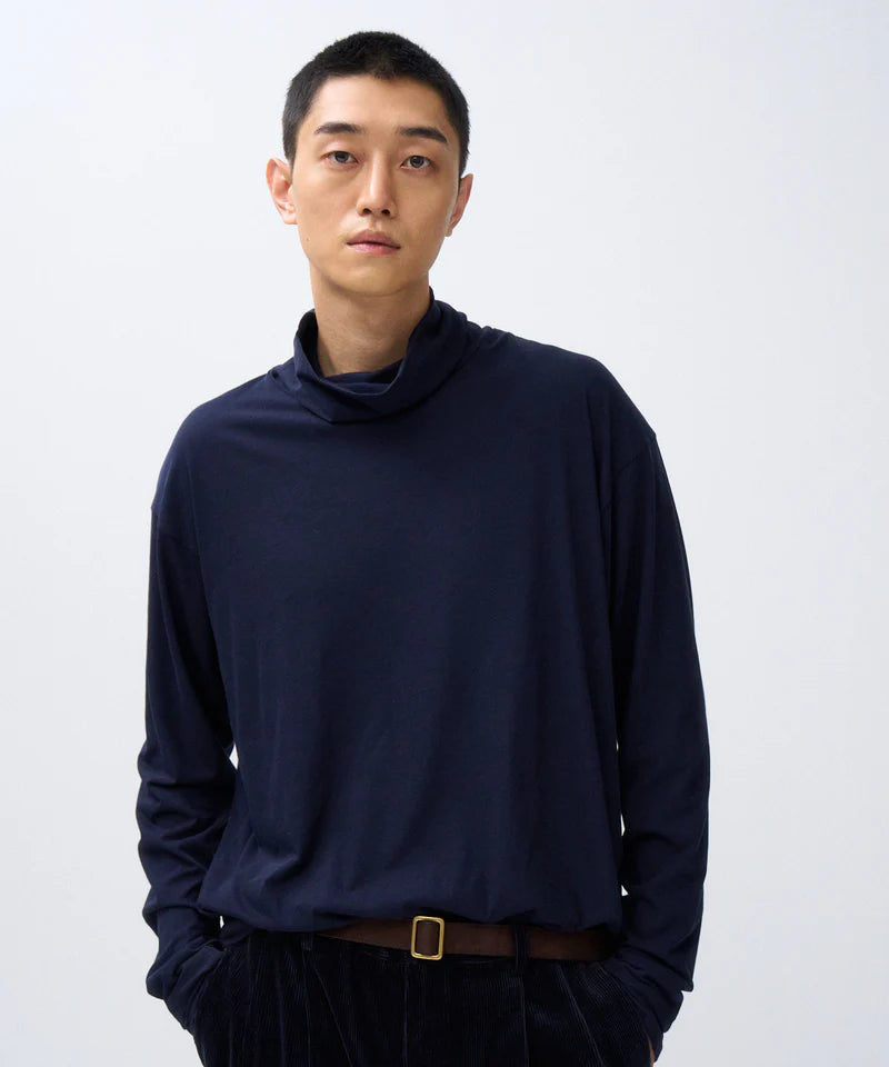 ATON 26AW FRESCA | LAYERED TURTLE NECK PULLOVER
