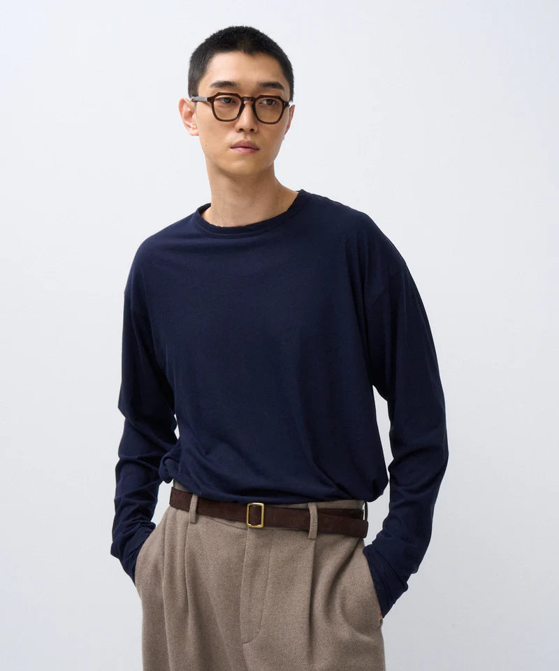ATON 26AW FRESCA | LAYERED CREW NECK PULLOVER