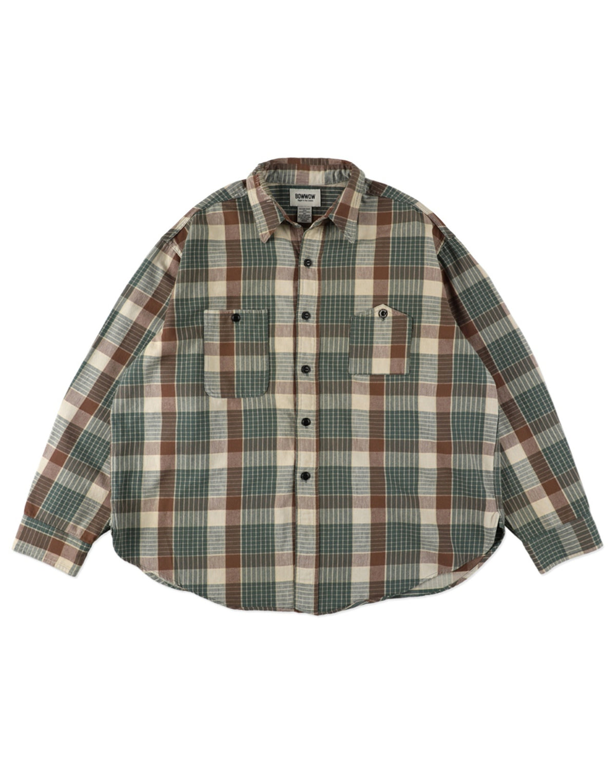 BOWWOW 26AW REPAIRED MOUNTAIN POCKET FLANNEL SHIRT