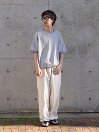 GOLD / RECYCLED WASTE SUVIN COTTON YARN 11.5oz DENIM 5POCKET WIDE PANTS VINTAGE WASHED(ZIPPER FLY)