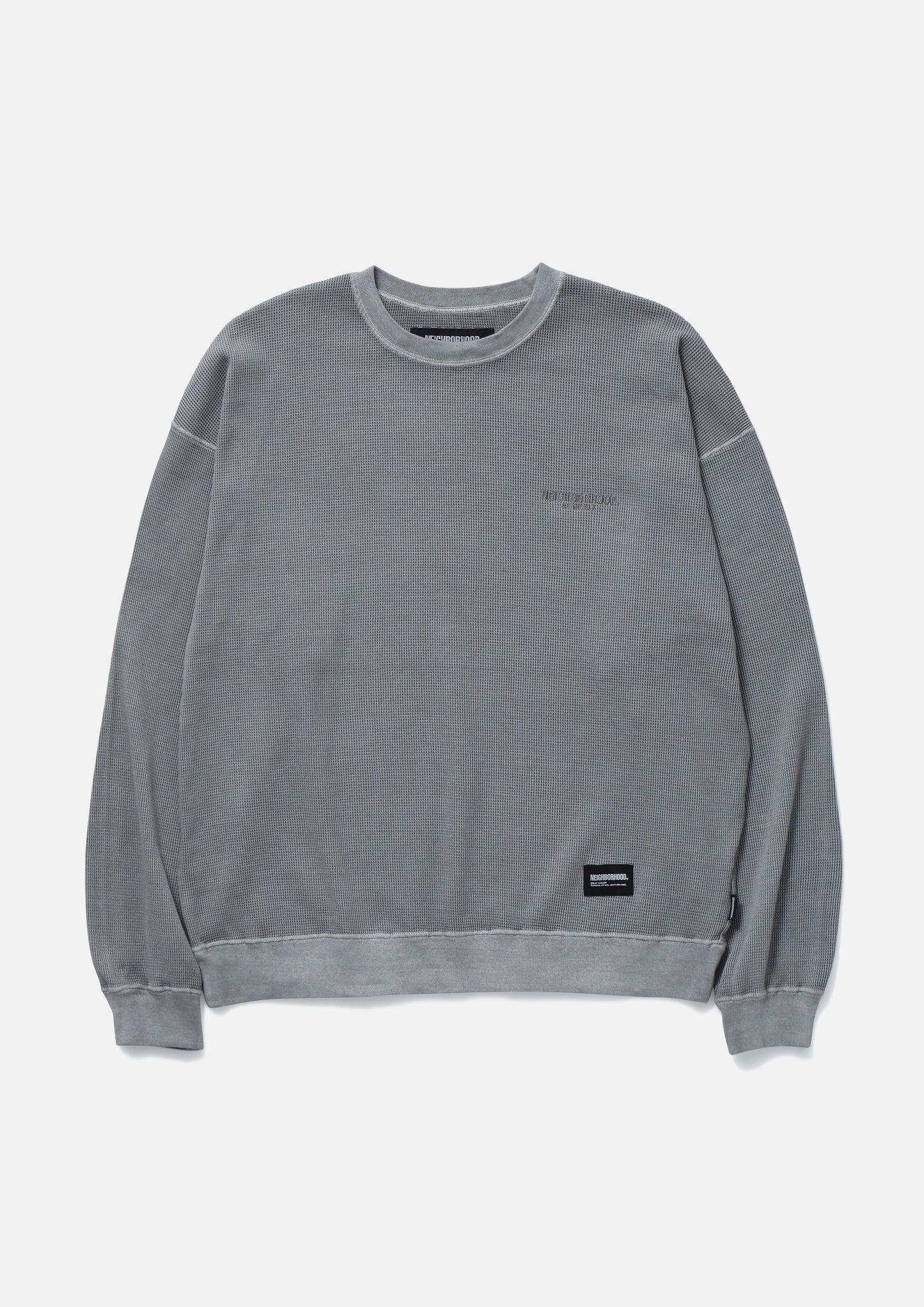 NEIGHBORHOOD 25SS PIGMENT DYED WAFFLE FABRIC CREWNECK LS