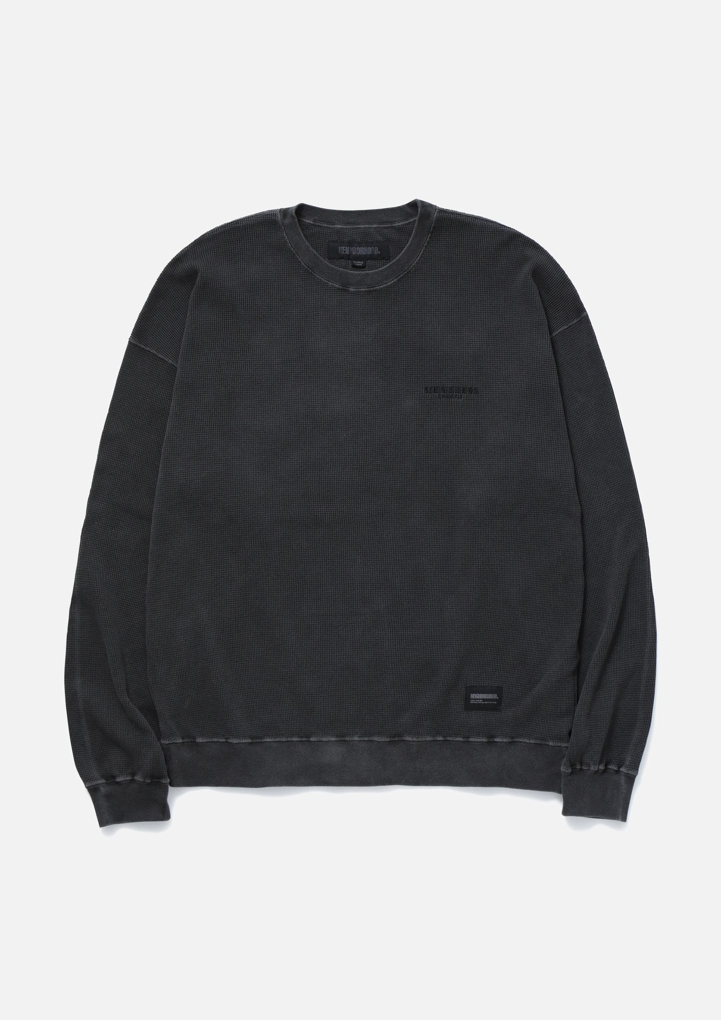 NEIGHBORHOOD 25SS PIGMENT DYED WAFFLE FABRIC CREWNECK LS