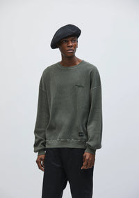 NEIGHBORHOOD 25SS PIGMENT DYED WAFFLE FABRIC CREWNECK LS